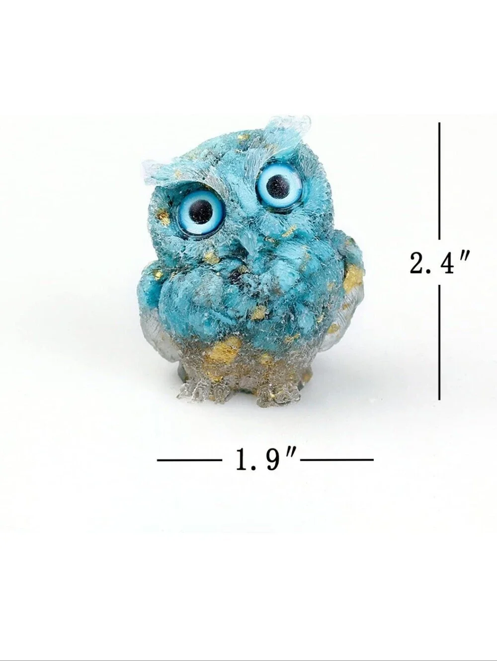 Turquoise Blue Owl Figurine Plush for Small Pets